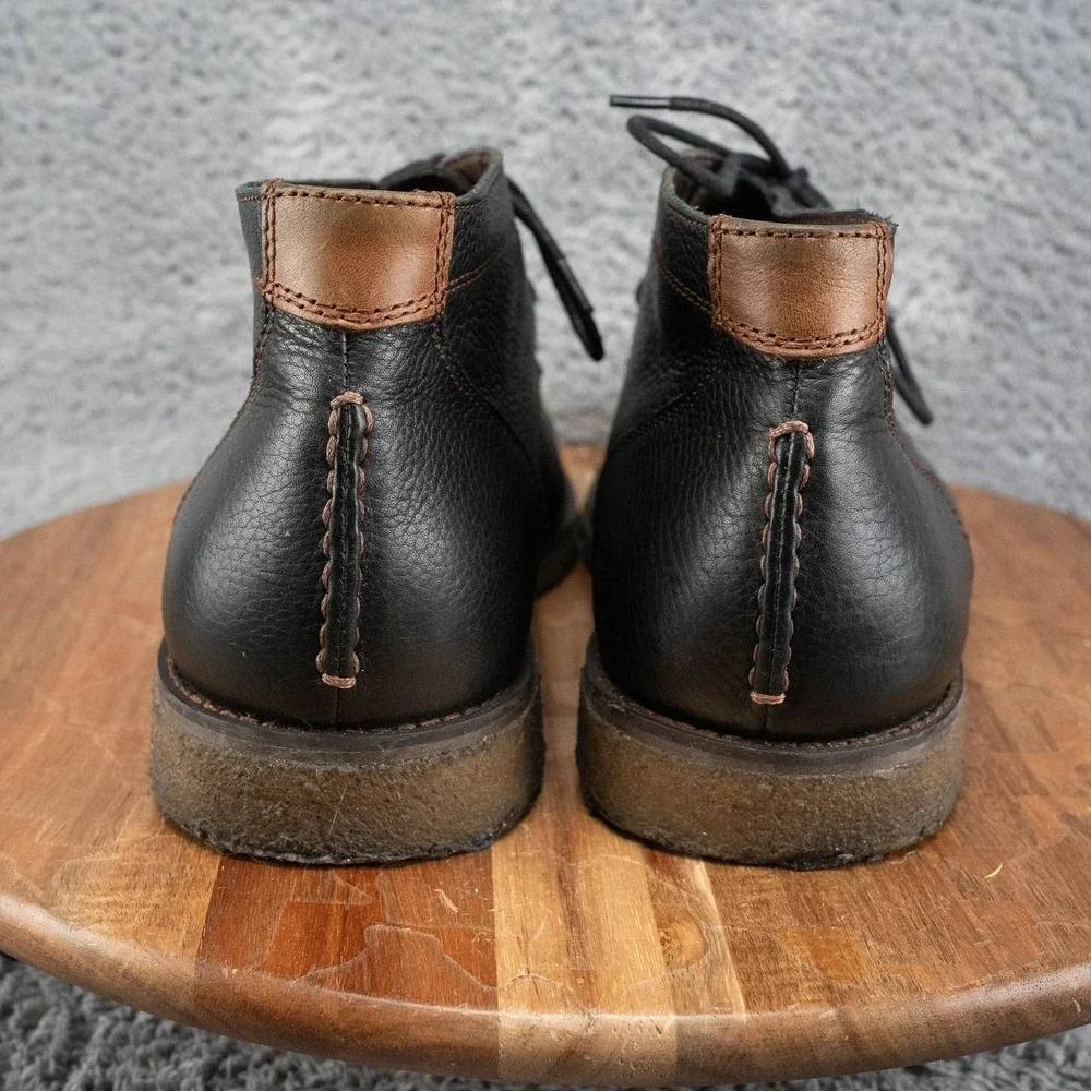 Johnston & Murphy Men's Black Pebbled Leather Crepe Sole Chukka Boots Size 11.5